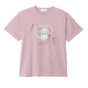 mofusand バレエコア Tシャツ ももりぼにゃん ピンク