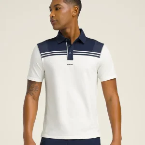 オールシーズン ポロ ストライプ - クラシックネイビー／サンド