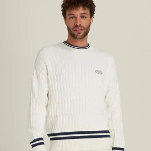 ケーブルクルー セーター - サンド