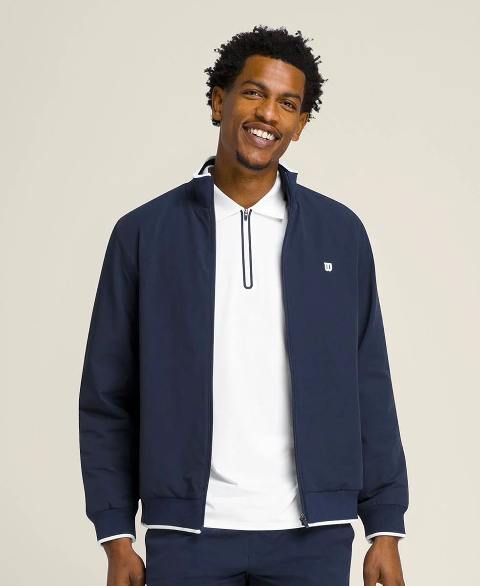 フルジップアップ  ニット ジャケット - クラシックネイビー